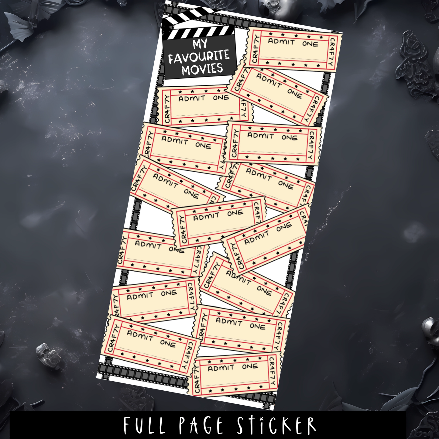 MOVIE TRACKER - HOBONICHI WEEKS SIZE - FULL PAGE STICKER