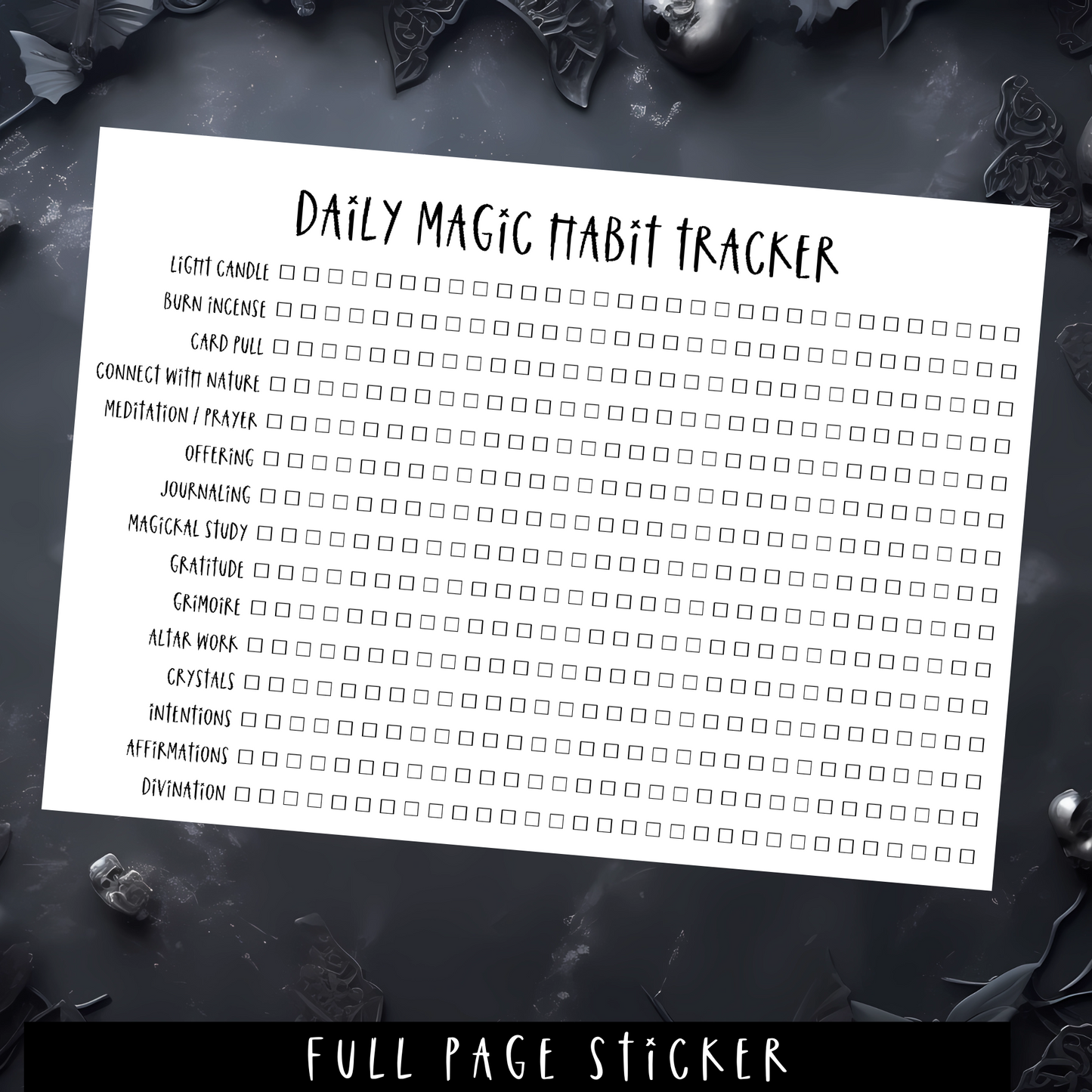 DAILY MAGIC TRACKER - FULL PAGE STICKER