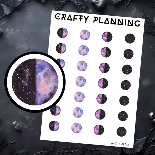 Purple Undated Moon Phases - Mini Sticker Sheet
