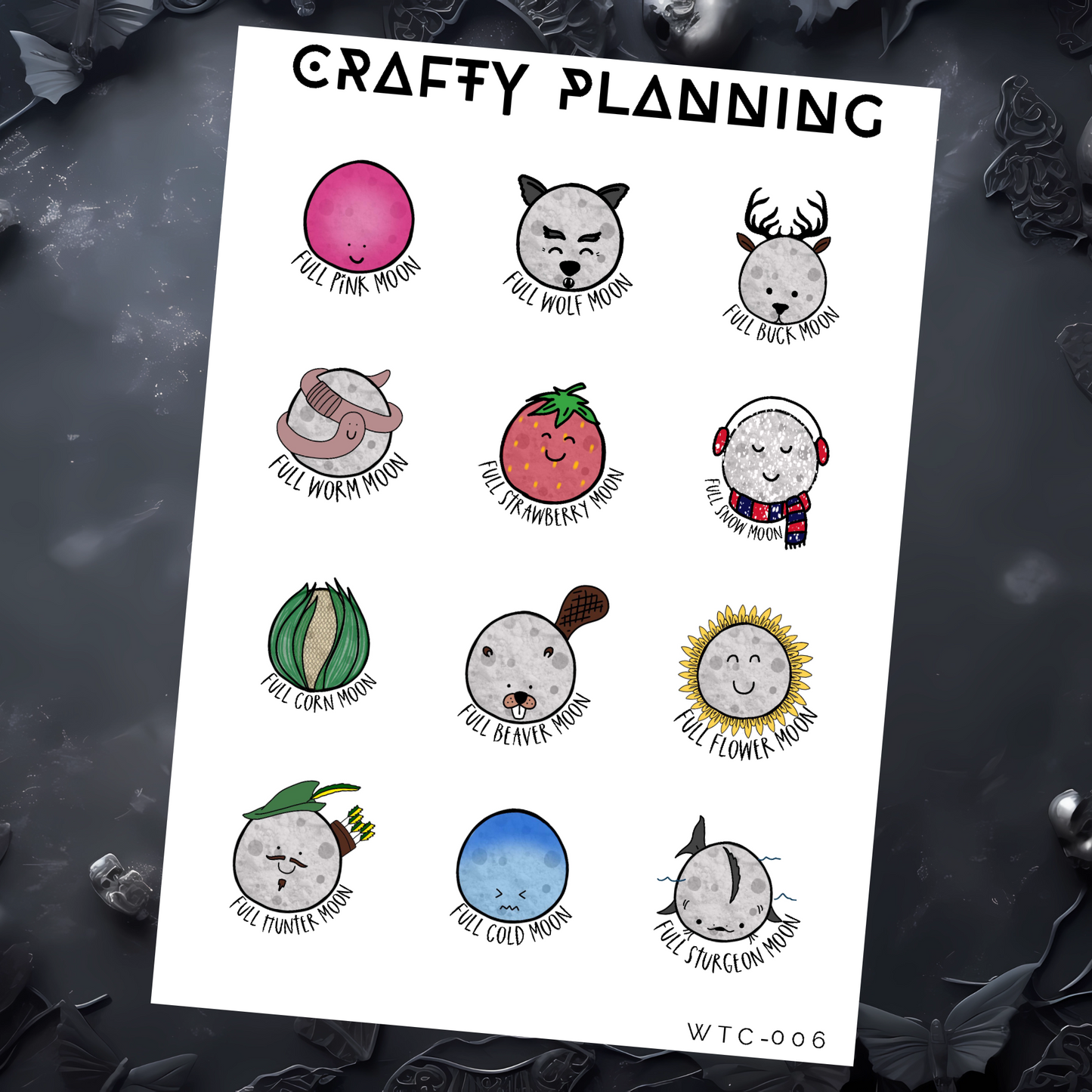 Full Moon Names - Mini Sticker Sheet