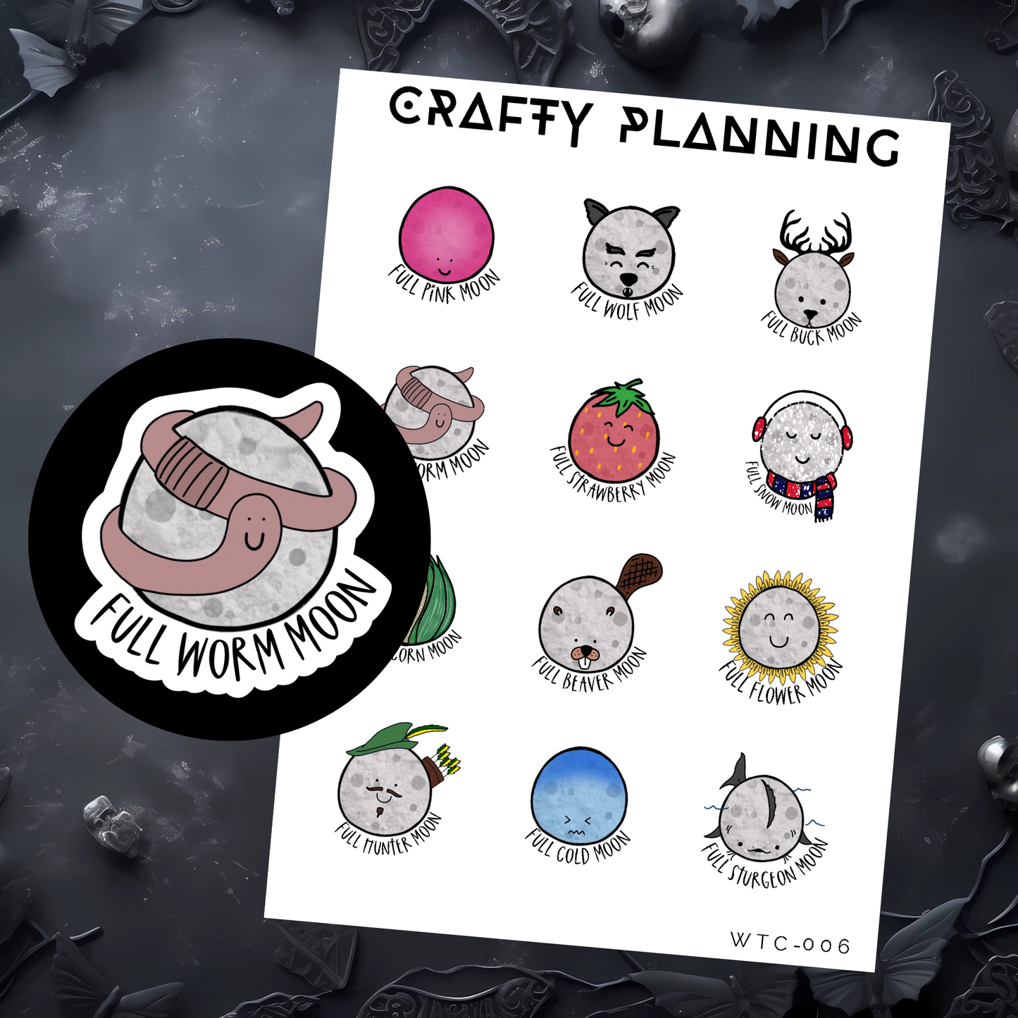 Full Moon Names - Mini Sticker Sheet