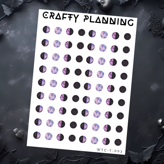 Purple Undated Moon Phases - Mini Sticker Sheet