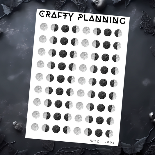 Grey Moon Phases - Sticker Sheets