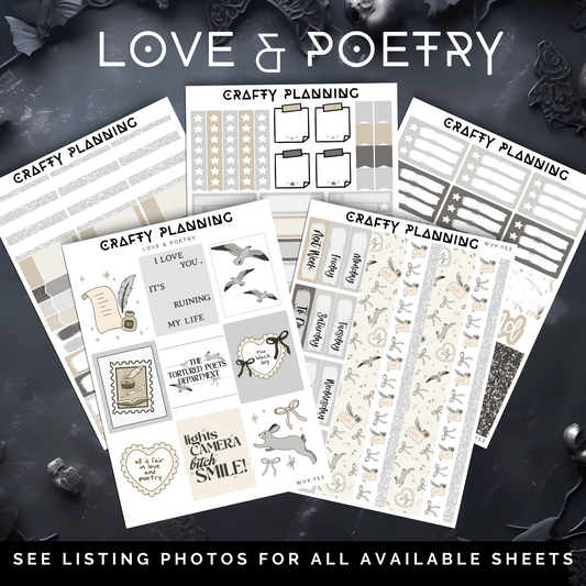 Love & Poetry - Weekly Vertical Planner Kit