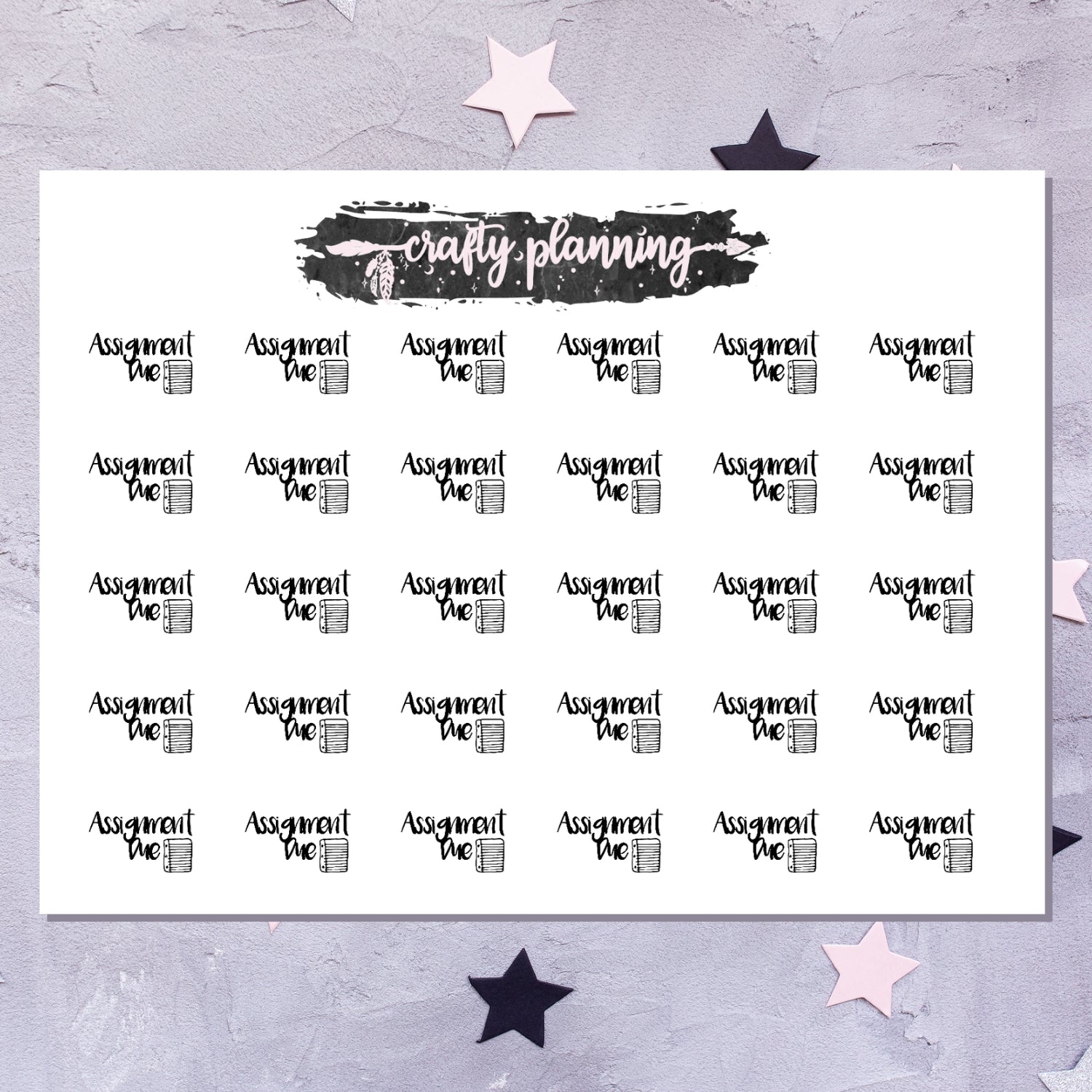 Assignment Due - Large Sticker Sheet – Crafty Planning Shop