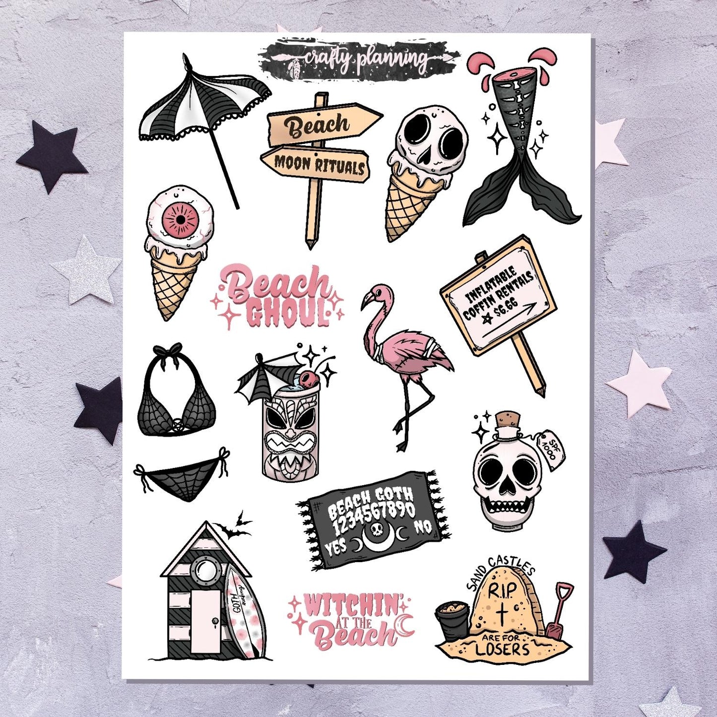 Goth Summer Large Deco - Large Sticker Sheet