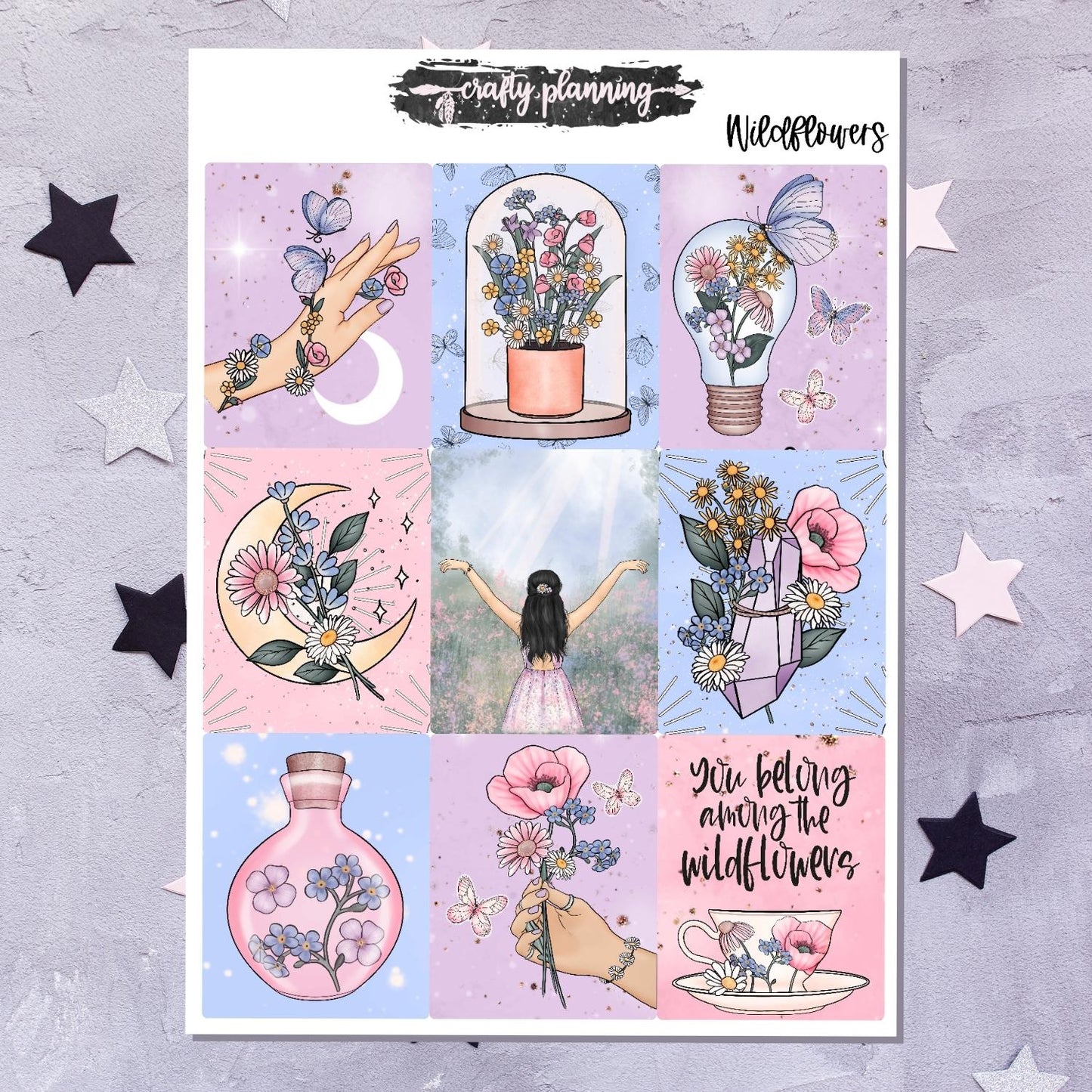 Wildflowers - A La Carte - Weekly Vertical Planner Kit