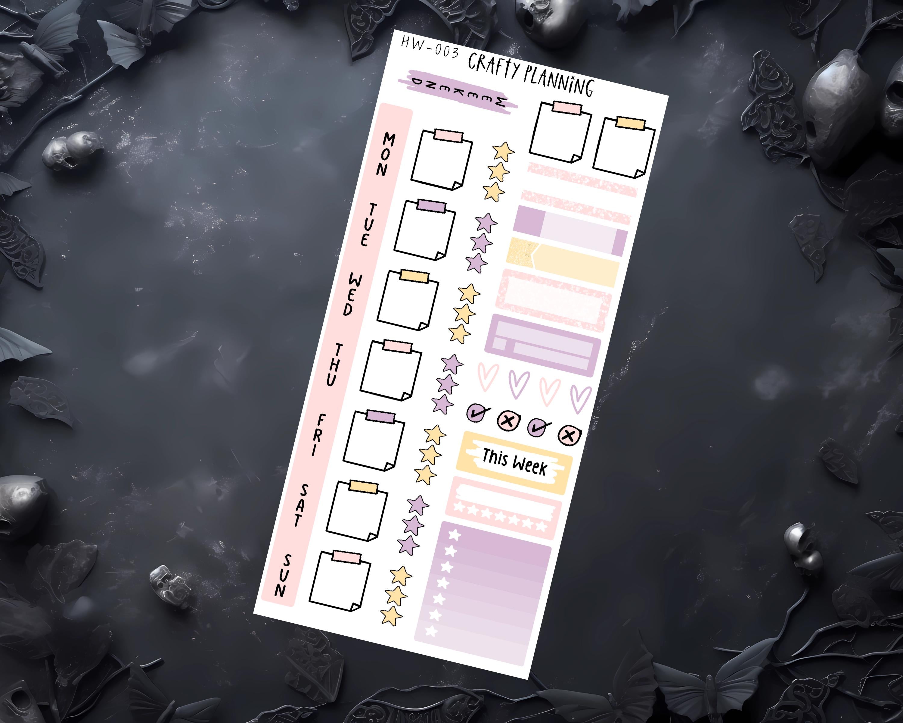 Celestial Planner Stickers – Weekly & Monthly Kit | Witchy Hobonichi Weeks