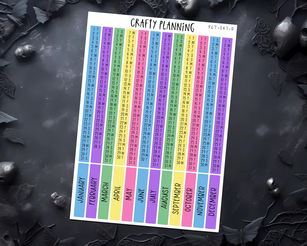 2026 Index Stickers – Functional Planner Stickers for Hobonichi Cousin & Kinbor A5