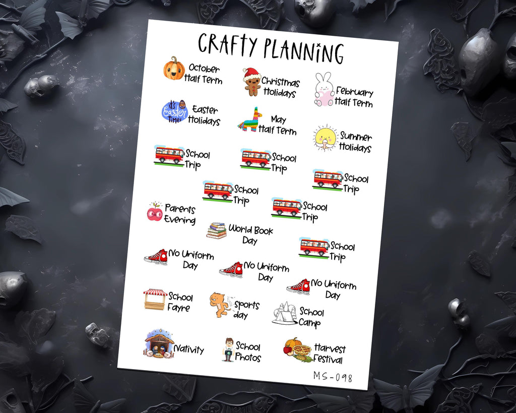 School Planner Stickers – Event Reminder Stickers for Sports Day & Parents Evening