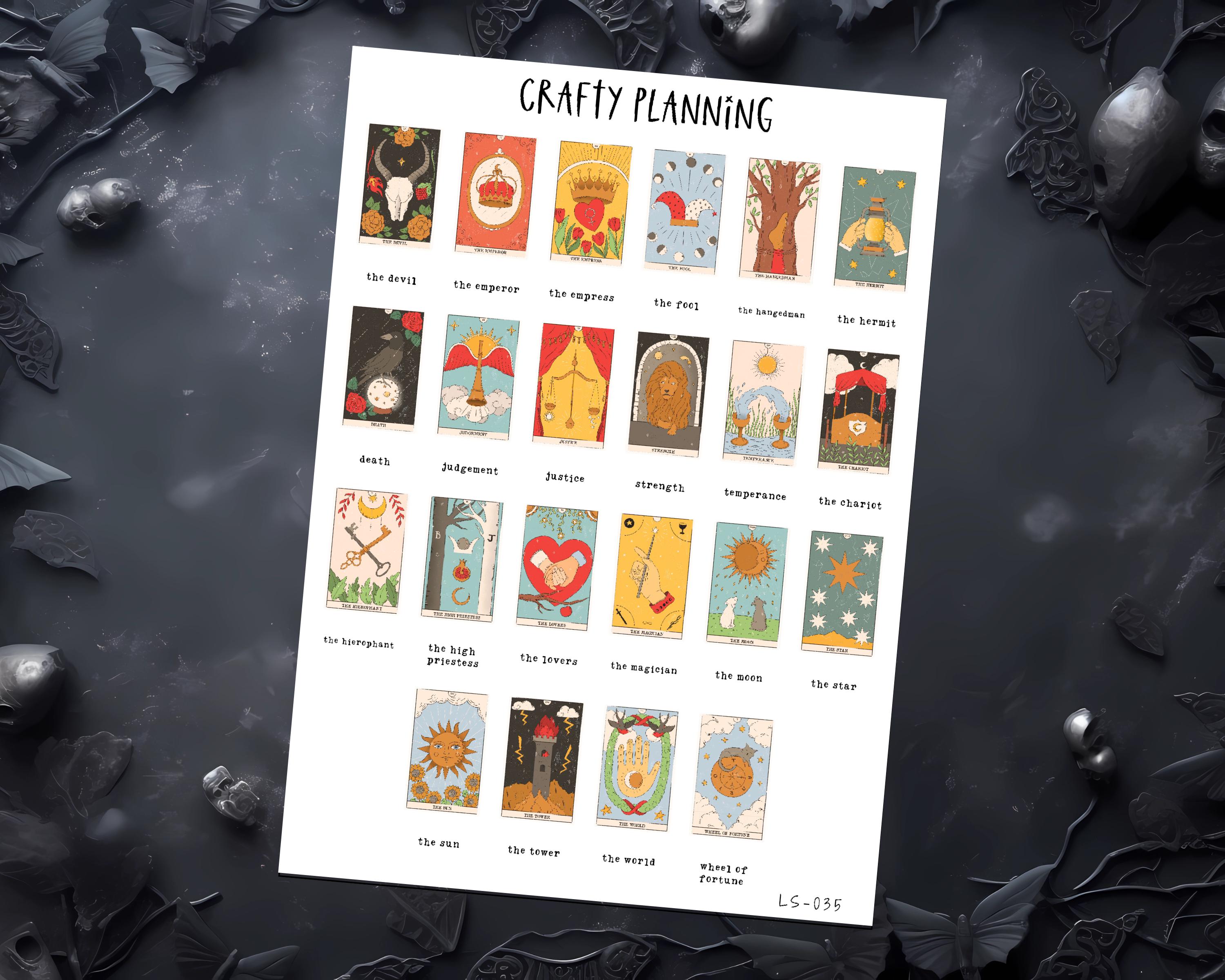 Tarot Card Stickers – Witch Planner Stickers | Occult Gothic Esoteric Decals
