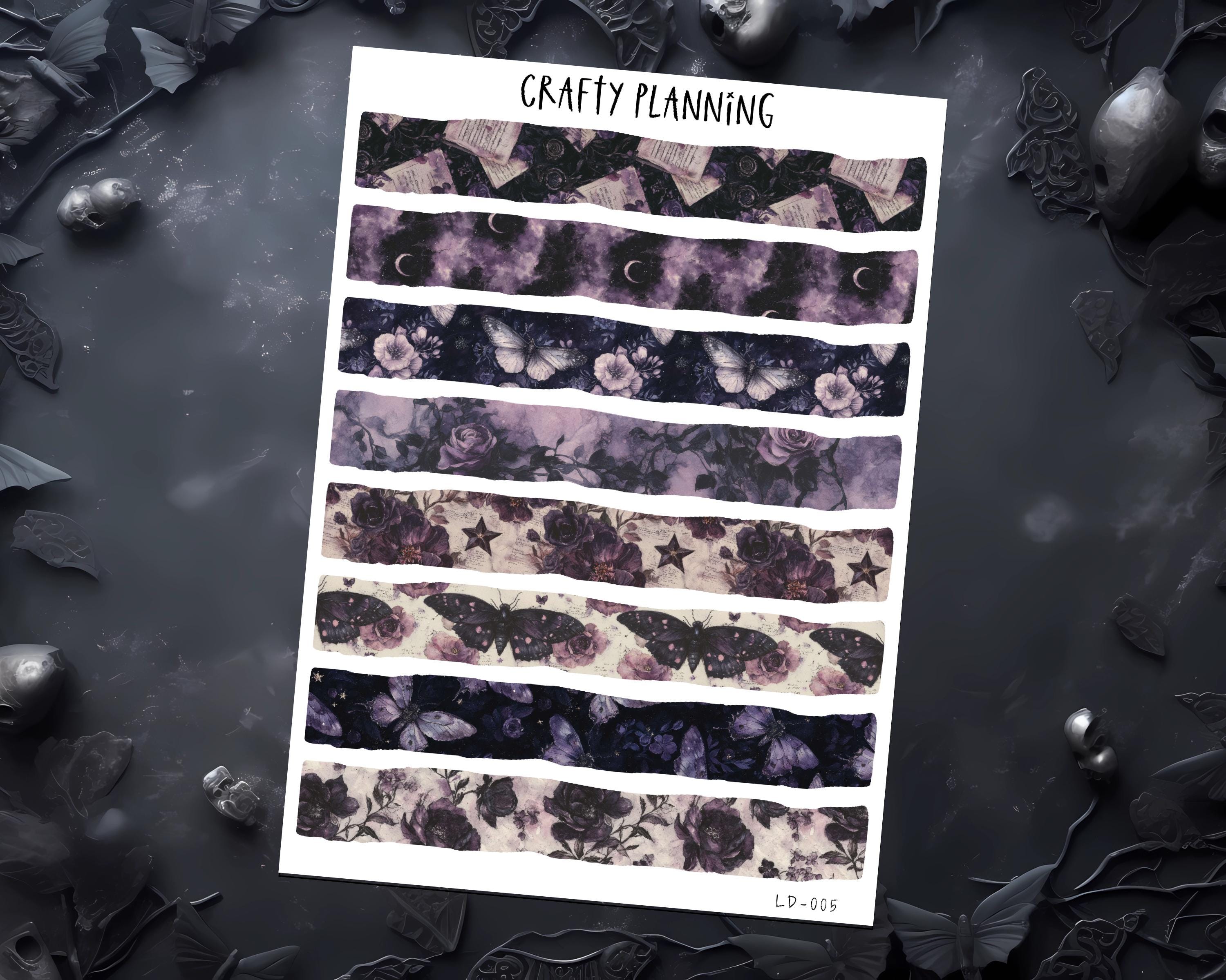Witchy Planner Stickers - Dark Floral & Celestial Sticker Sheets for Journals