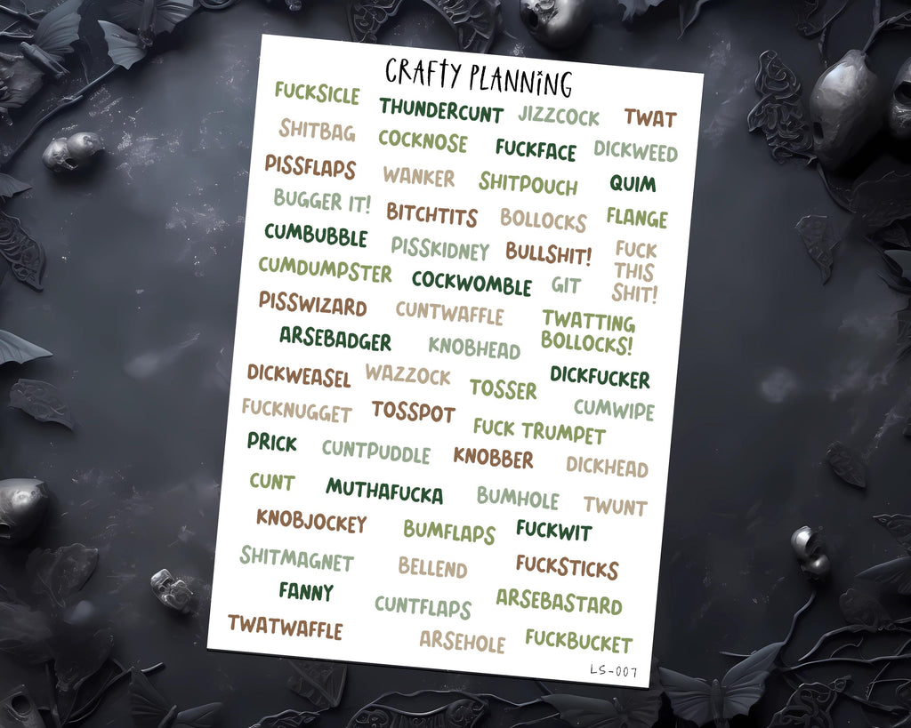 Swear Word Stickers – Profanity & Planner Stickers | Matte Vinyl Sheets