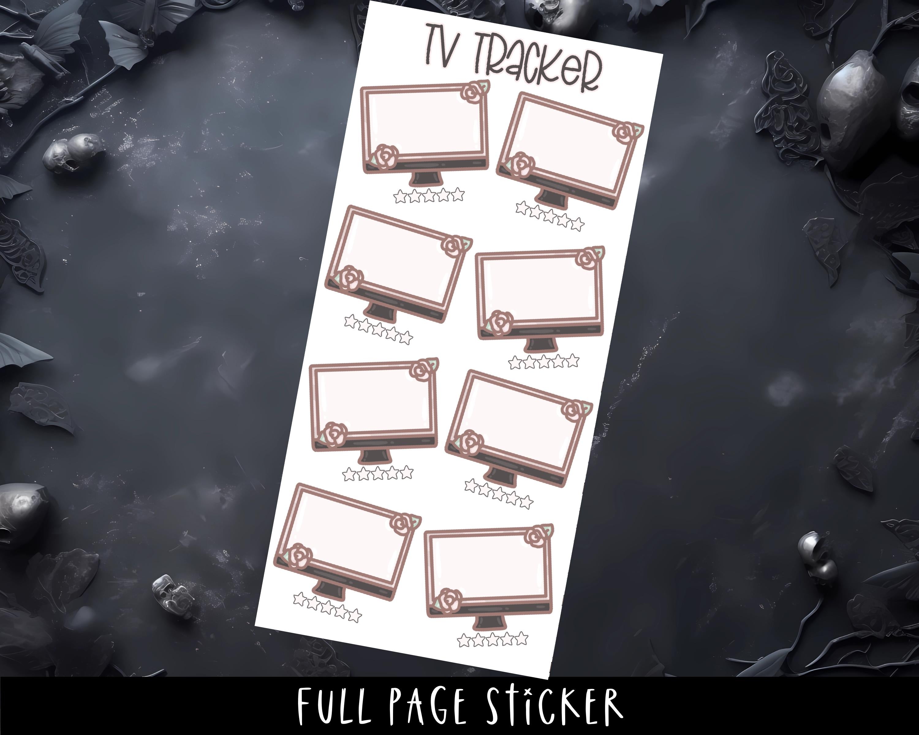TV Tracker Stickers - Full Page Planner Stickers & Episode Tracker for Weeks Size Planners