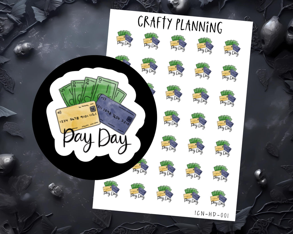 Pay Day Stickers - Budget Planner Stickers & Functional Money Management Icons