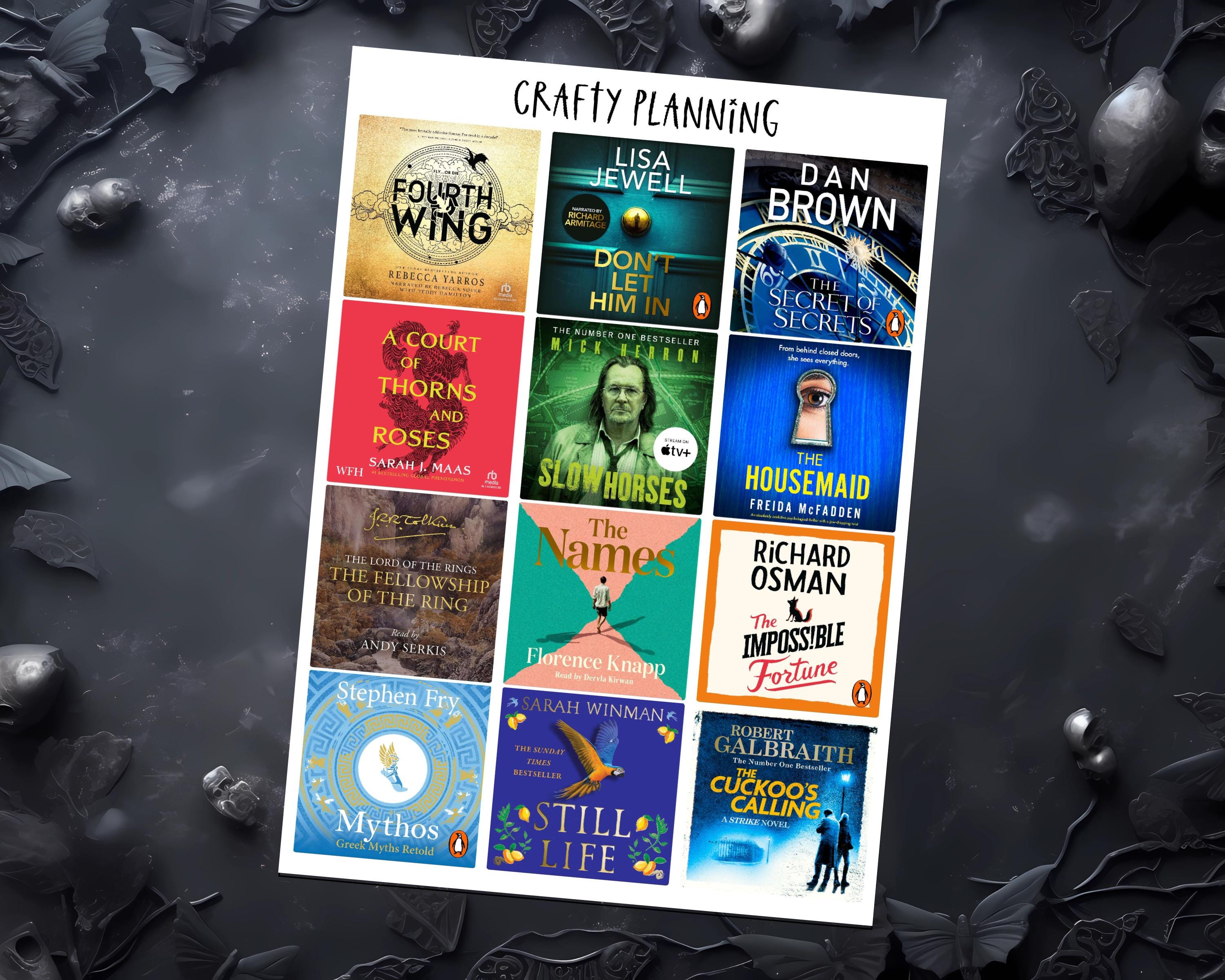 Custom Audiobook Covers - Book Journal Stickers | Digital Reading Planner Stickers