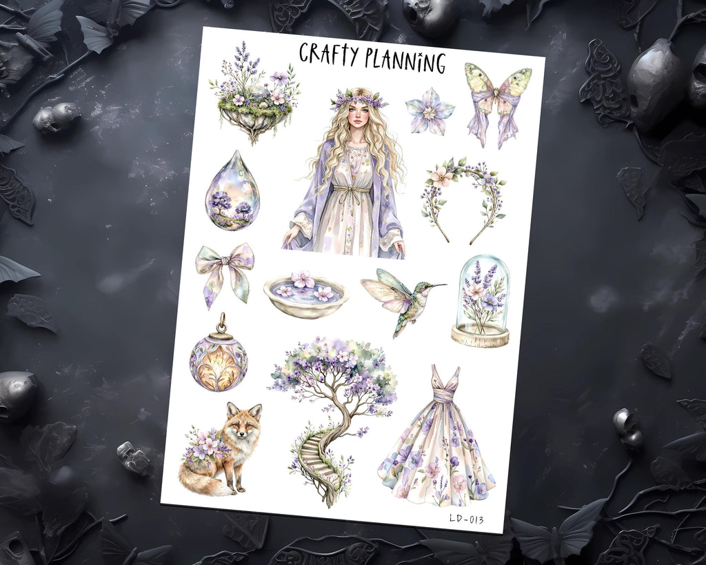 Elven Stickers - Fantasy Planner Deco Sheet With Mythical Fairytale Designs