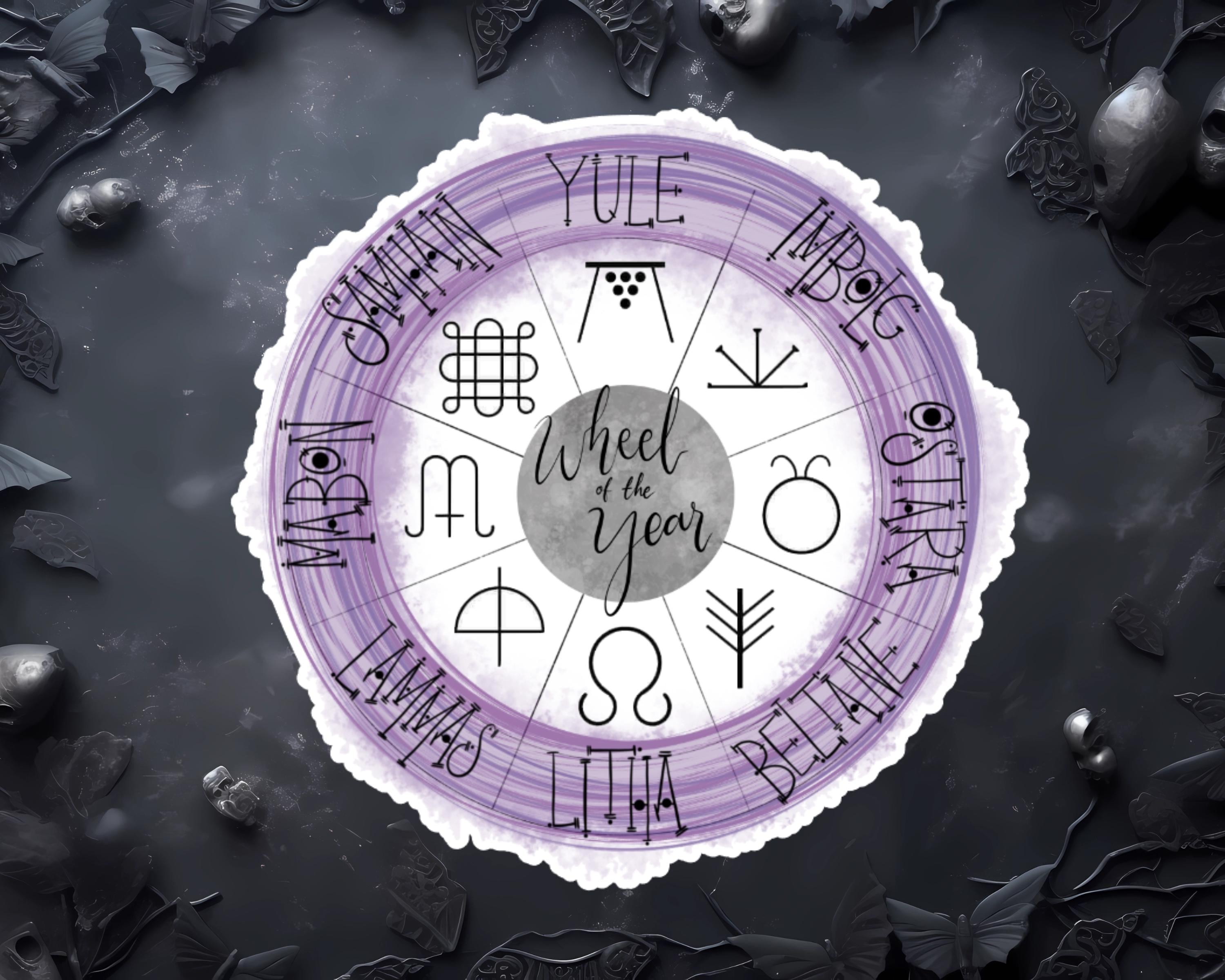 Wheel Of The Year Stickers – Witchcraft Vinyl Decals For Pagan Journals