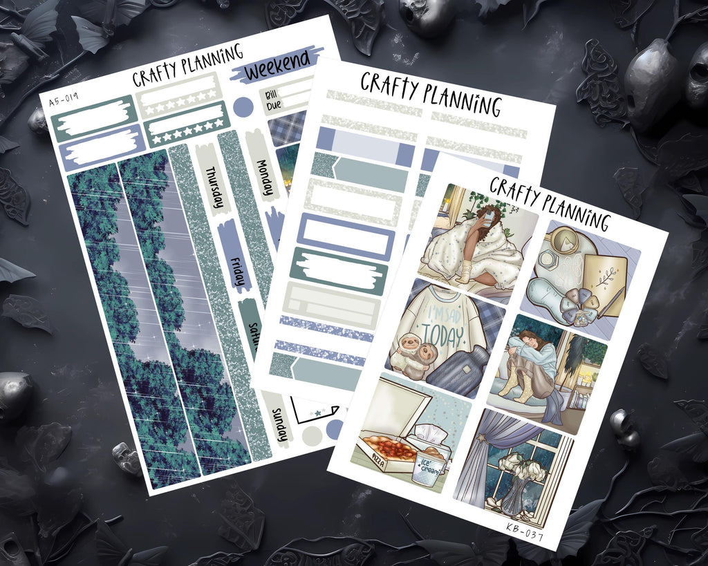 A5 Planner Kit - Weekly Sticker Set | Mental Health & Bad Day Stickers