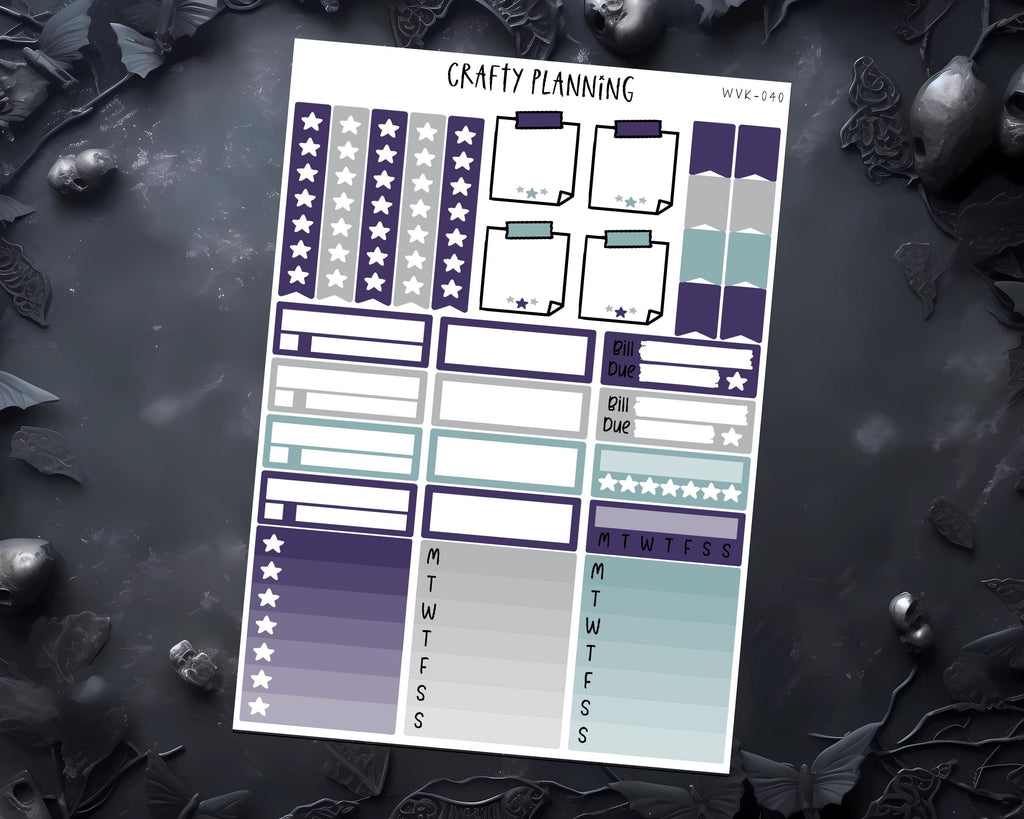 Witchy Planner Stickers - Celestial Planner Kit | Vertical Planner Kit, Matte Finish Stickers