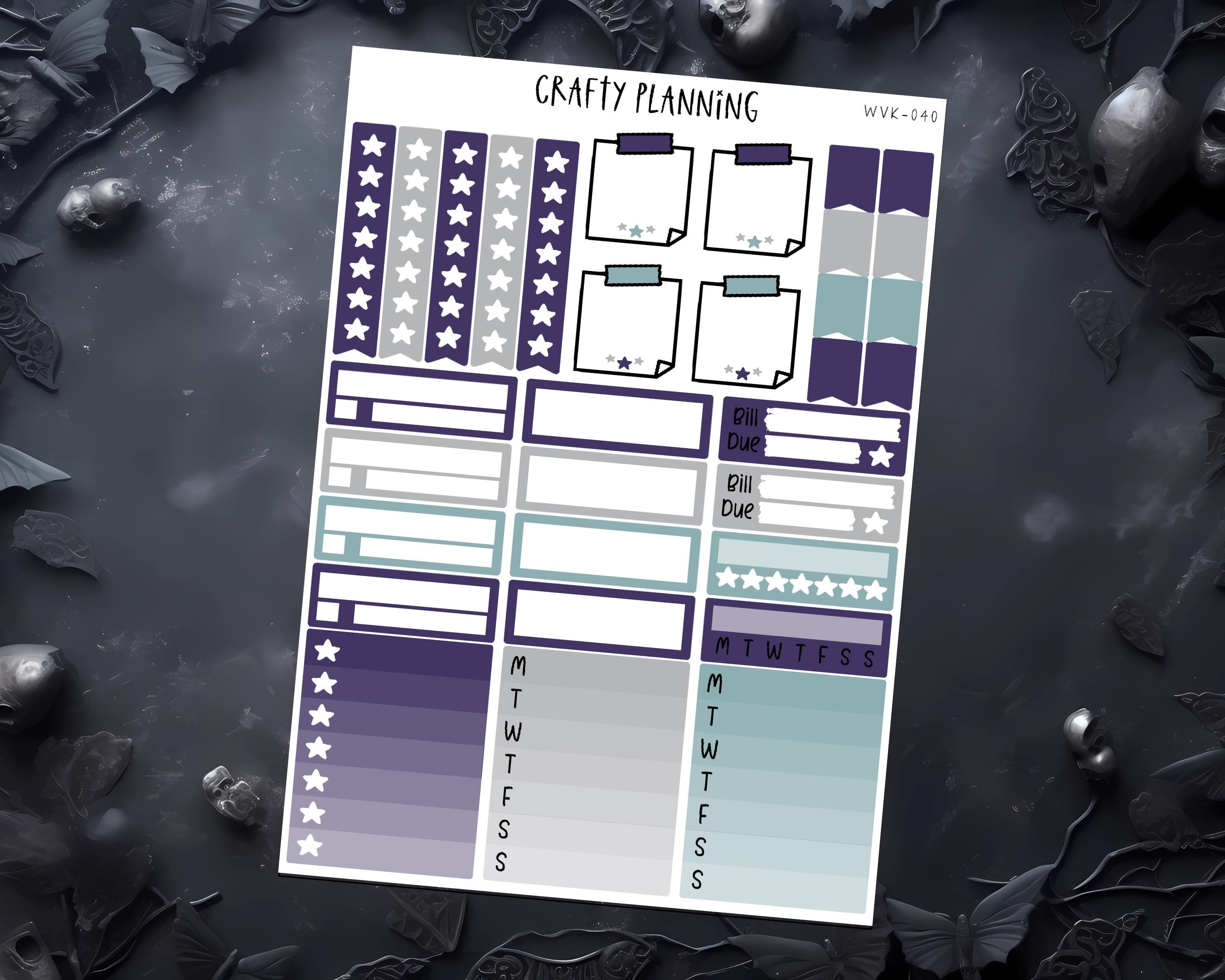 Witchy Planner Stickers - Celestial Planner Kit | Vertical Planner Kit, Matte Finish Stickers