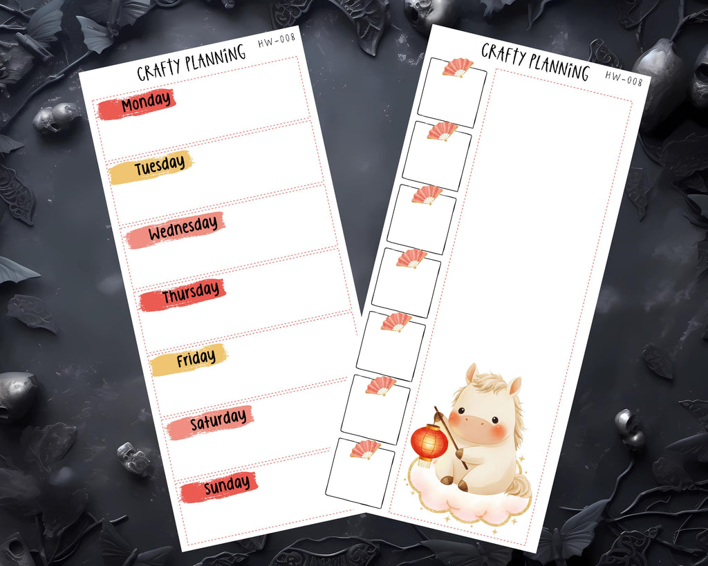 Weeks Planner Kit – Year Of The Horse Stickers | Chinese New Year Kit