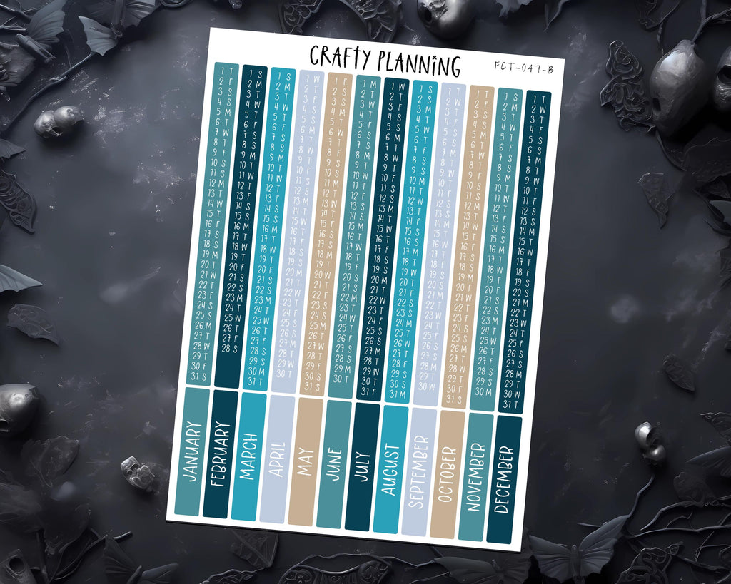 2026 Planner Stickers – Hobonichi Cousin & A5 Kinbor Planner Index Decals