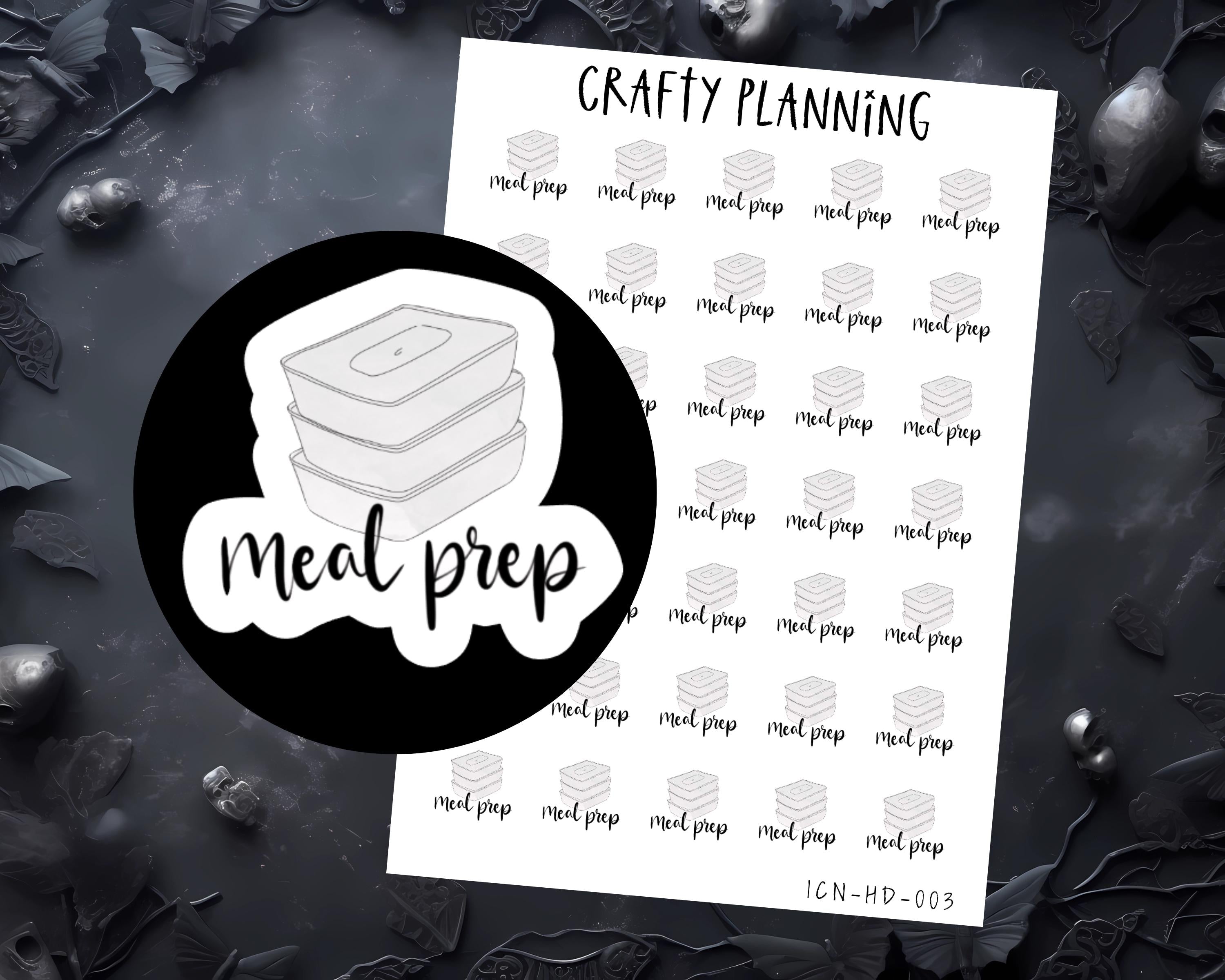 Meal Prep Stickers - Functional Planner Icons | Hand Drawn Food Planning Sheets