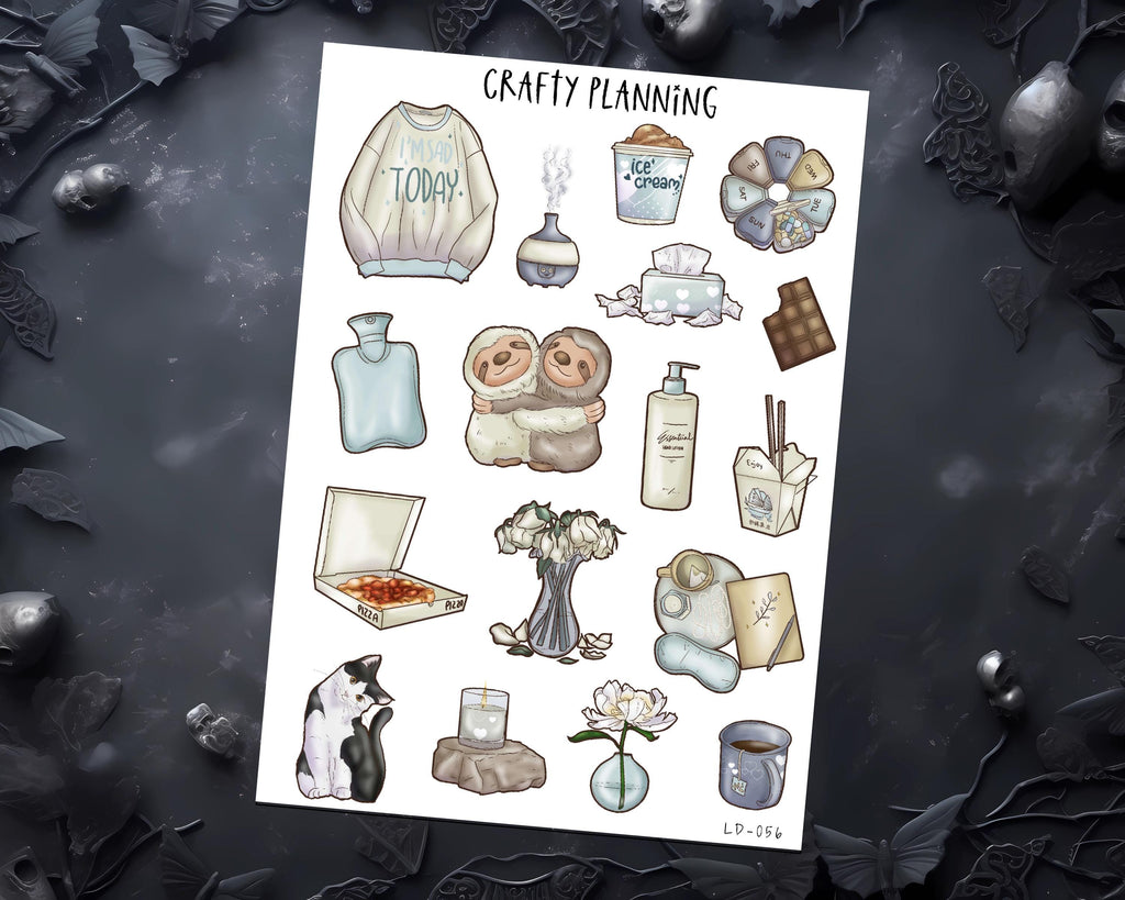 Deco Sticker Sheet - Planner & Journal Stickers for Bad Day & Mental Health