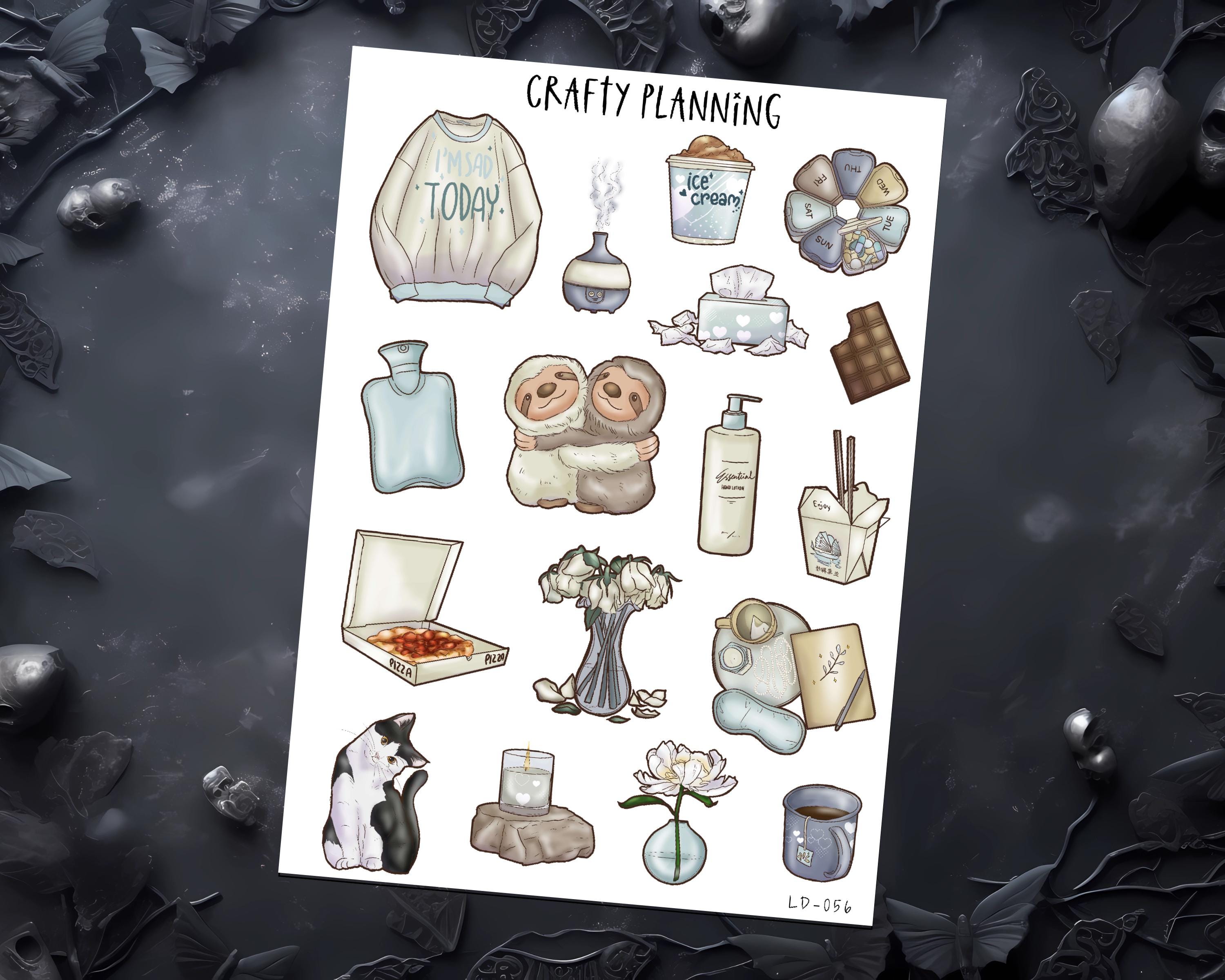 Deco Sticker Sheet - Planner & Journal Stickers for Bad Day & Mental Health