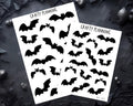 Bat Stickers - Spooky Planner Stickers | Matte Sticker Sheets, Mini Bat Silhouettes