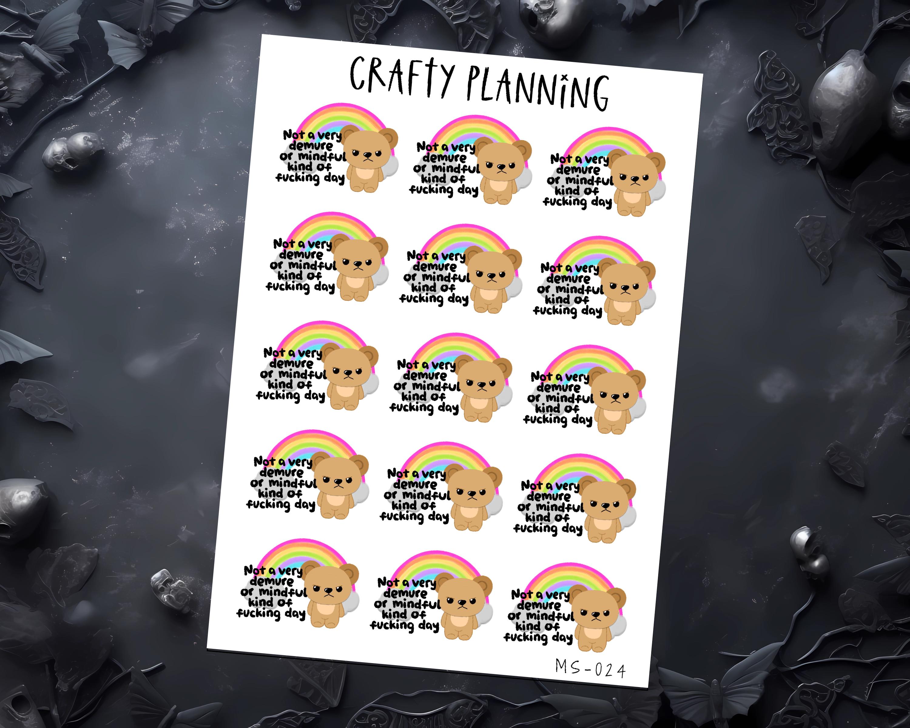 Sweary Stickers – Funny Planner & Journal Sticker Sheet | Cute Sassy Vinyl