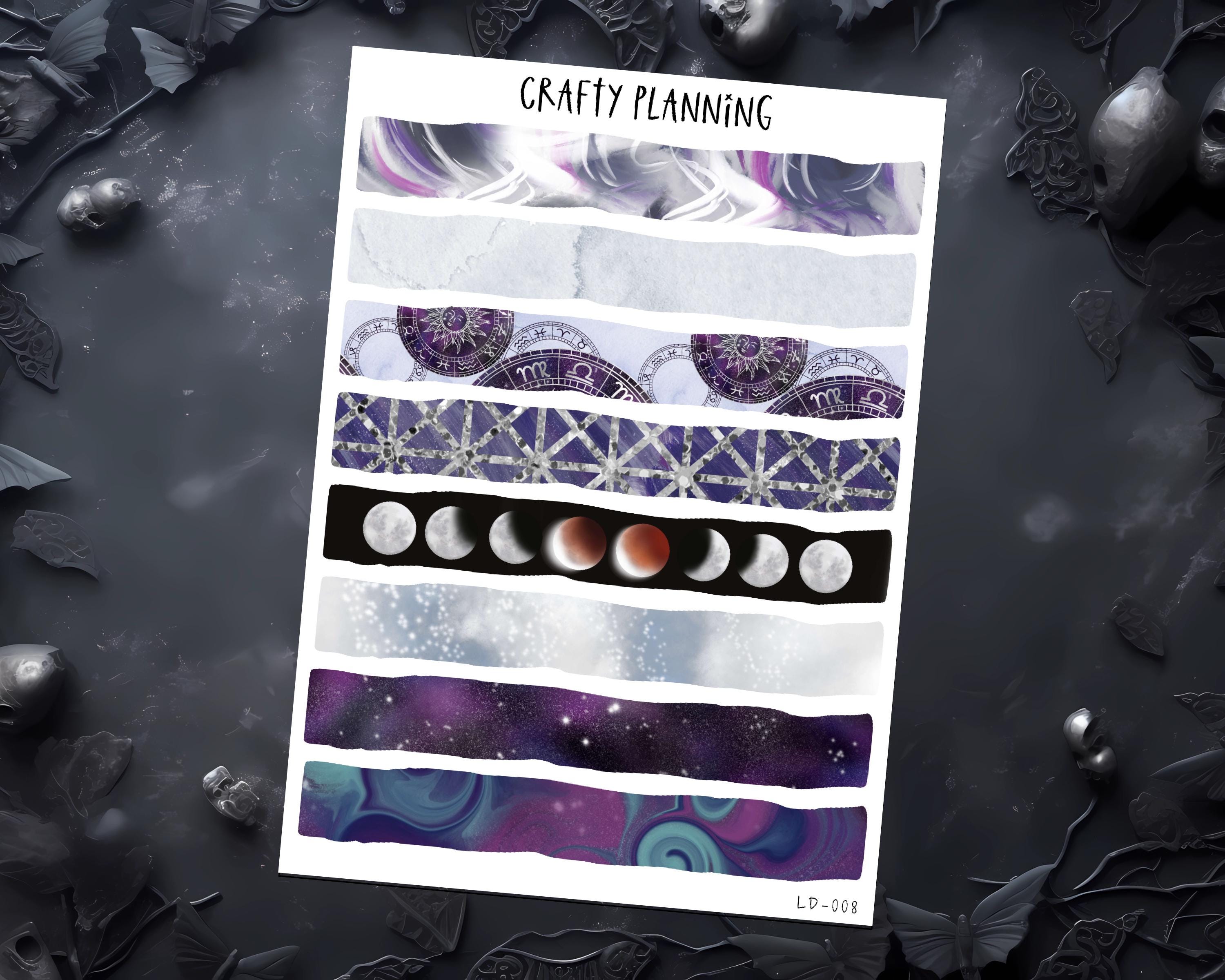 Witchy Planner Stickers – Celestial & Witchcraft Torn Paper Sheets