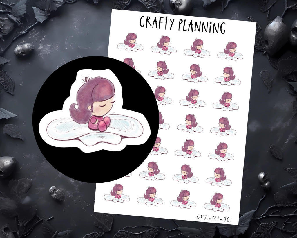 Period Tracker Stickers – Menstruation Planner Stickers | Cute Character & Functional Designs