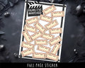 Movie Planner Stickers – Hand Drawn Clapperboard Tracker & Journal Sheets