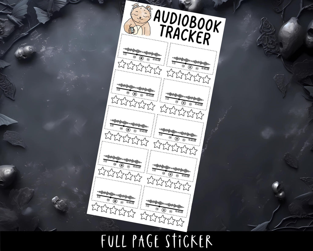 Audiobook Stickers - Full Page Sticker For Book Tracker & Planner Notes