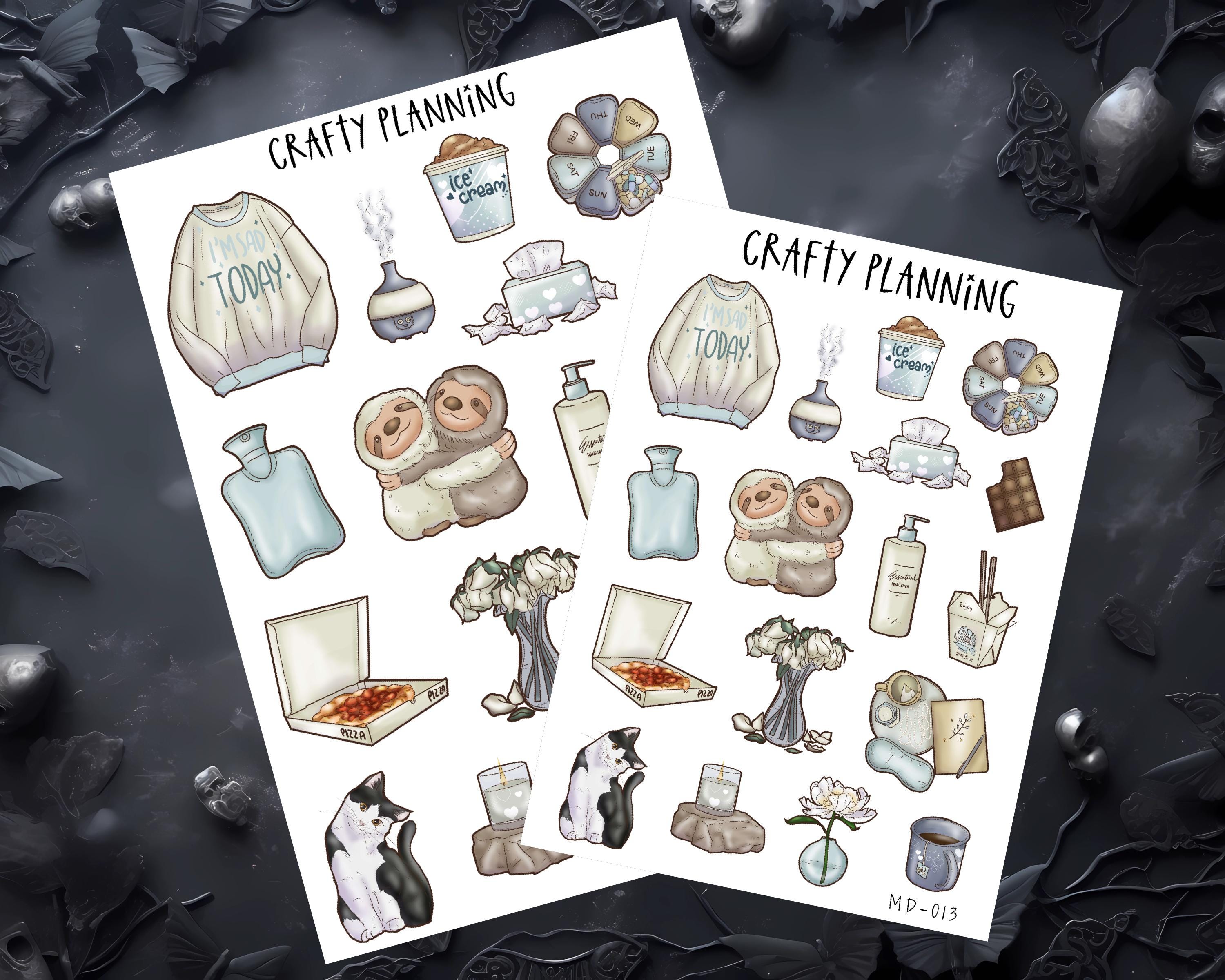 Deco Sticker Sheet - Planner & Journal Stickers for Bad Day & Mental Health