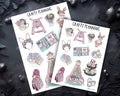 a collection of illustrations related to the theme of "Crafty Planning", featuring various items such as a bunny, a hat, a cup, and other decorative elements.