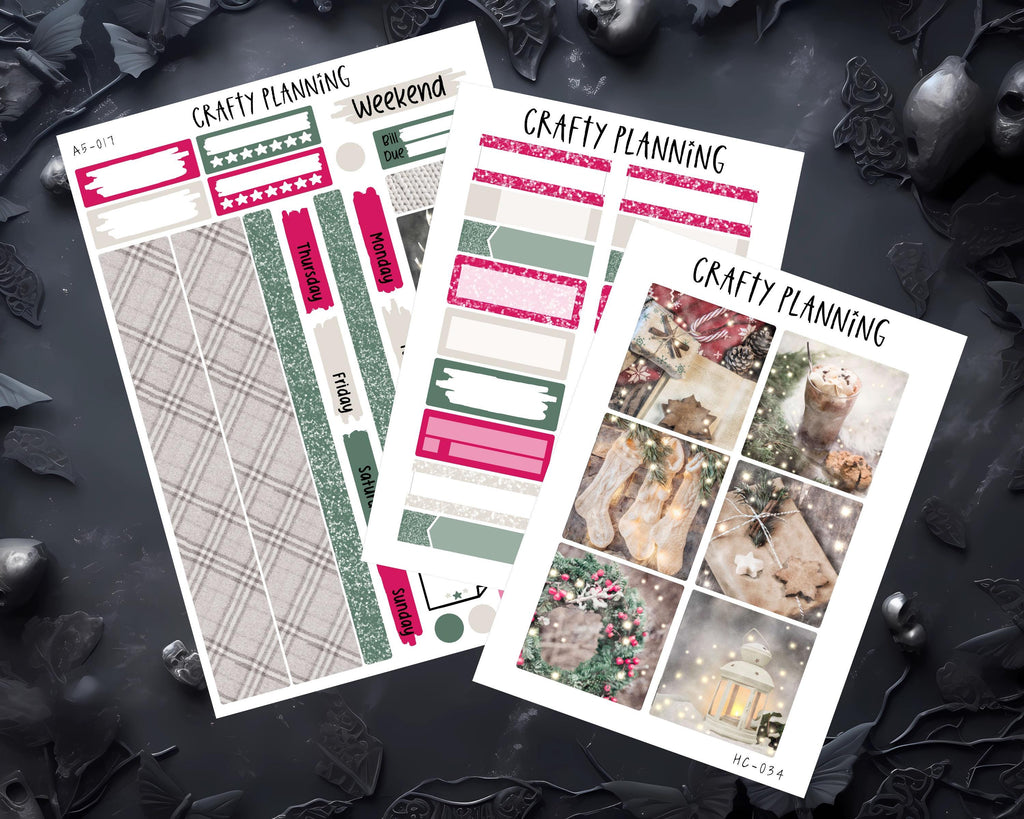 Xmas Planner Kit – A5 Weekly Planner Sticker Kit With Christmas Stickers & Photo Sticker Set