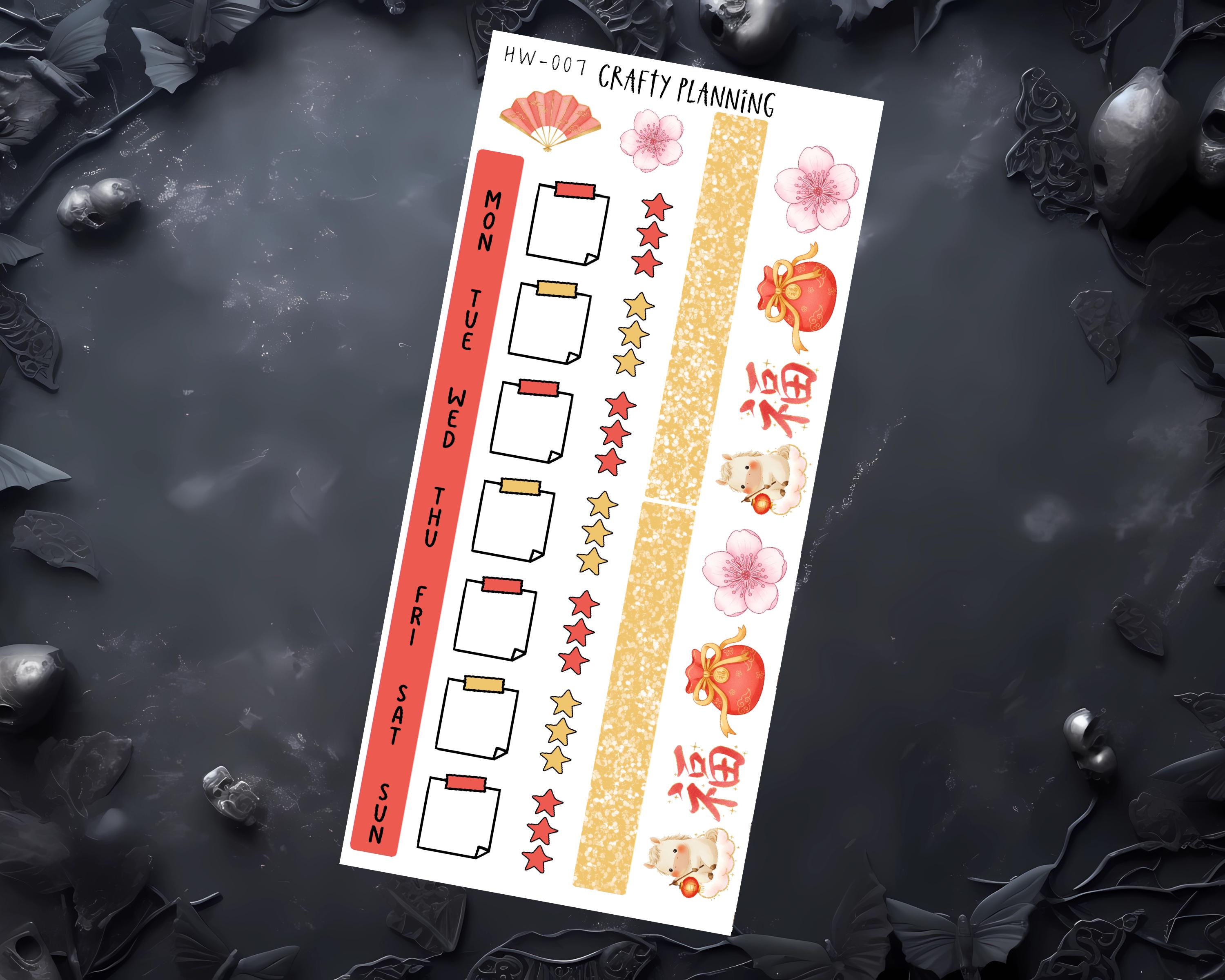 Hobonichi Weeks Kit – Weekly Planner Kit with Year Of The Horse & Chinese New Year Stickers