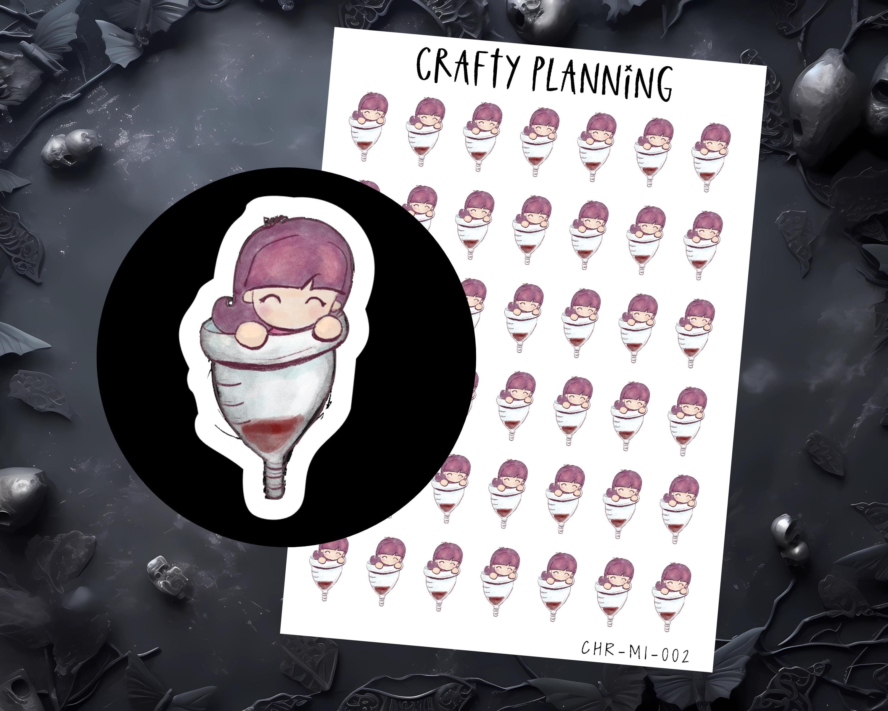 Period Stickers - Menstruation & Planner Stickers | Hand Drawn Character Decals