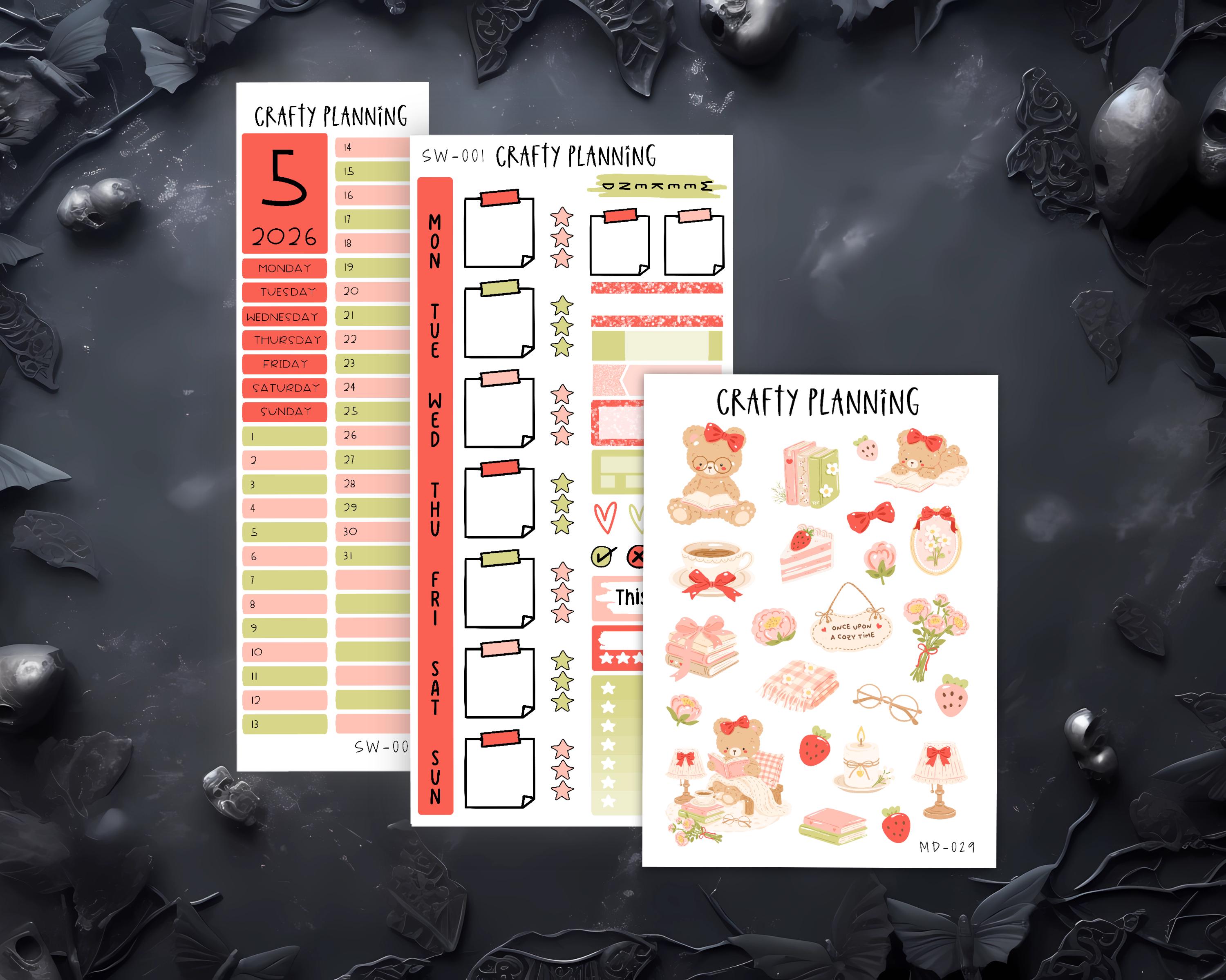 Cute Planner Kit – Sterling Ink N2 Planner Stickers | Monthly & Weekly Sets
