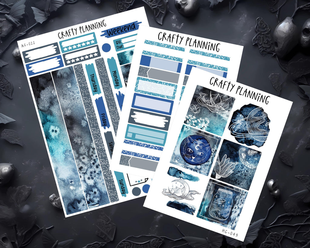 Witchy Planner Kit – A5 Planner Kit with Alchemy Stickers & Celestial Sheets