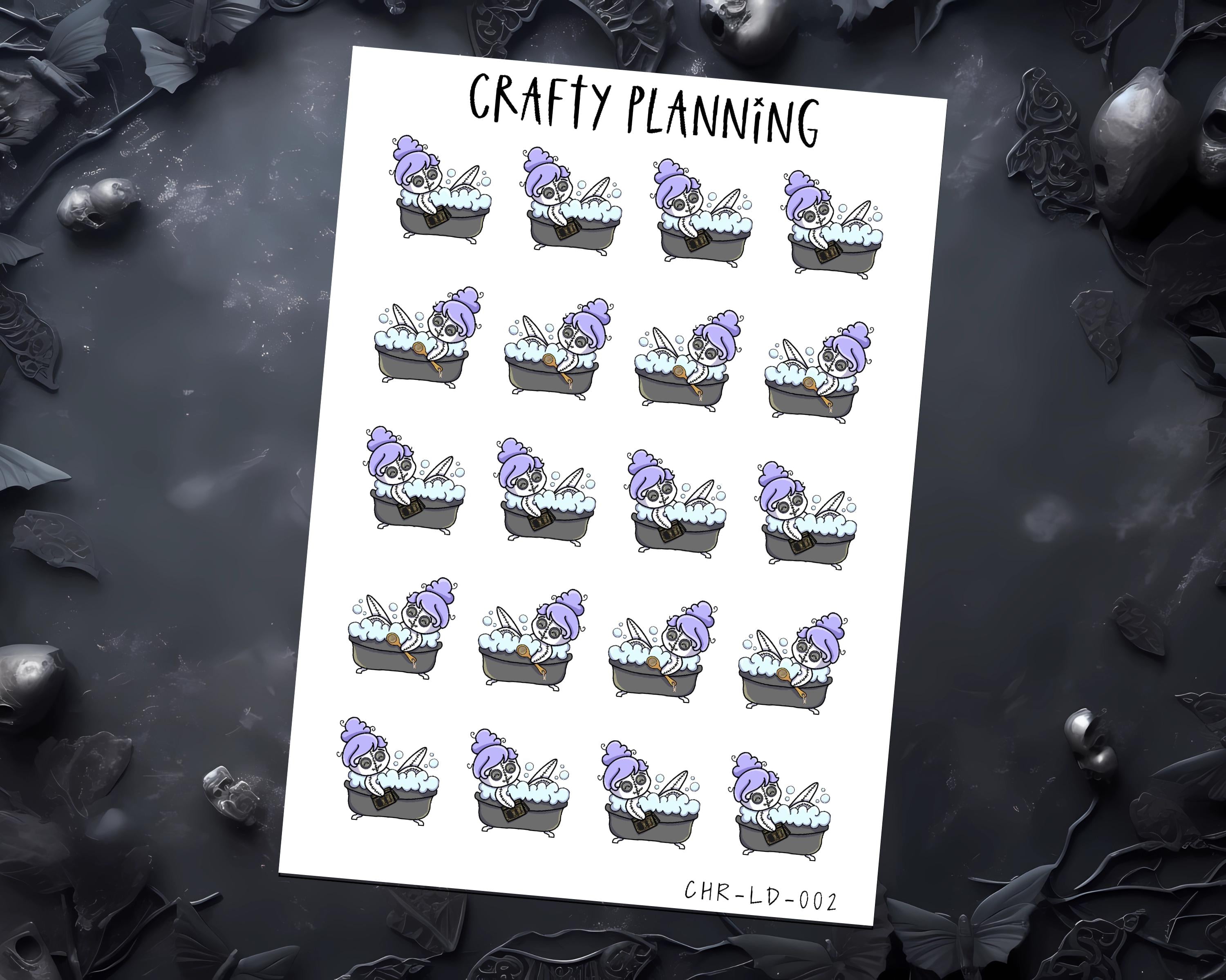Goth Stickers – Character & Planner Stickers | Voodoo & Self Care Bath Decals