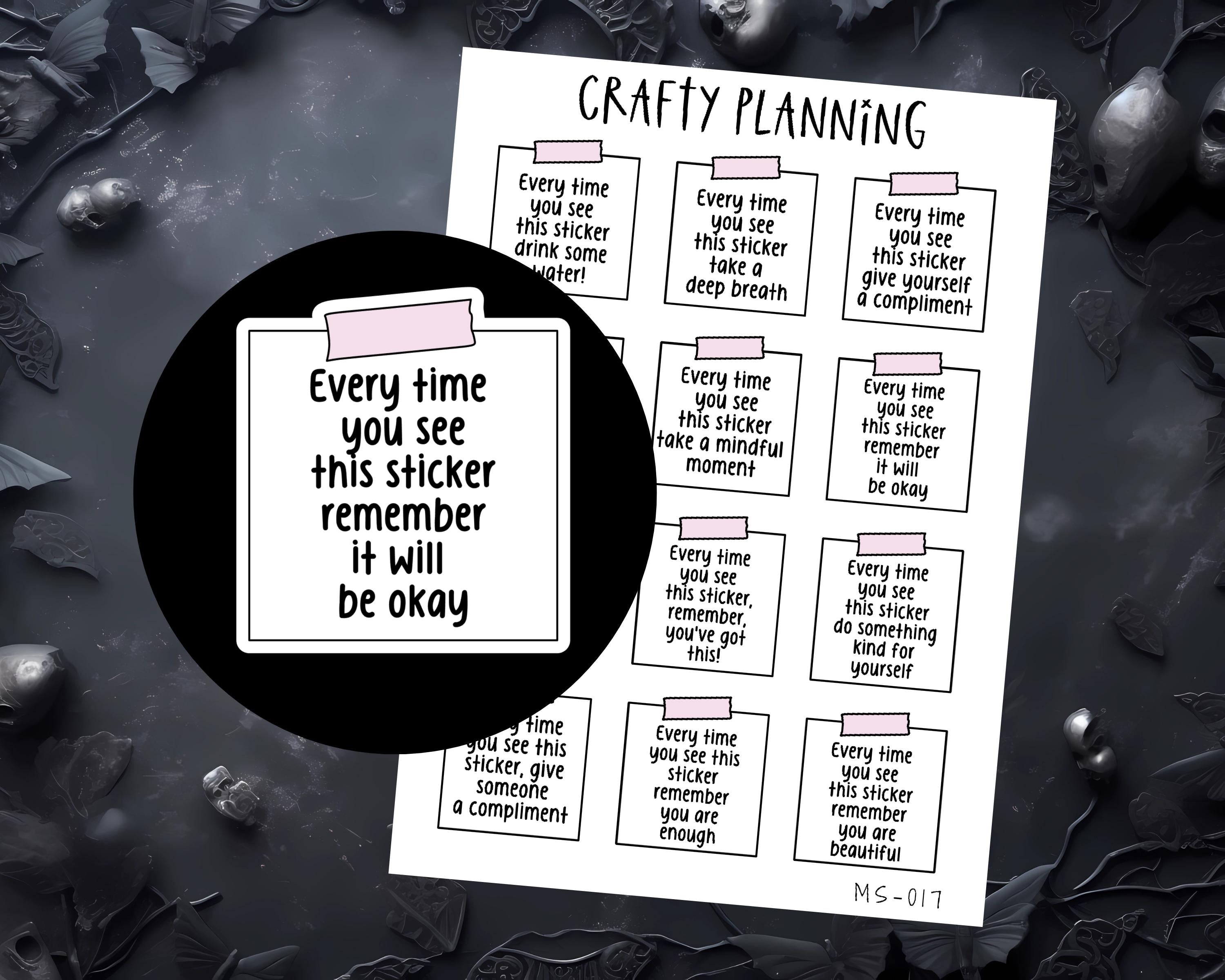 Positivity Sticker Sheet – Self Care Planner Stickers | Motivational Journal Decals