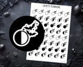 Moon Phase Stickers - Bat & Lunar Planner Decals | Premium Matte, Undated Moon Calendar
