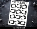 TV Tracker Stickers – Full Page Gothic Planner Stickers for Episode Tracking