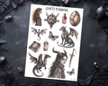 Dragon Stickers - Fantasy Deco Sticker Sheet for Planners & Journals