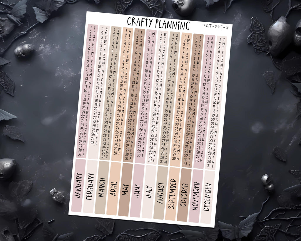 2026 Planner Stickers – Functional Index Stickers for Hobonichi & Kinbor A5 Planners