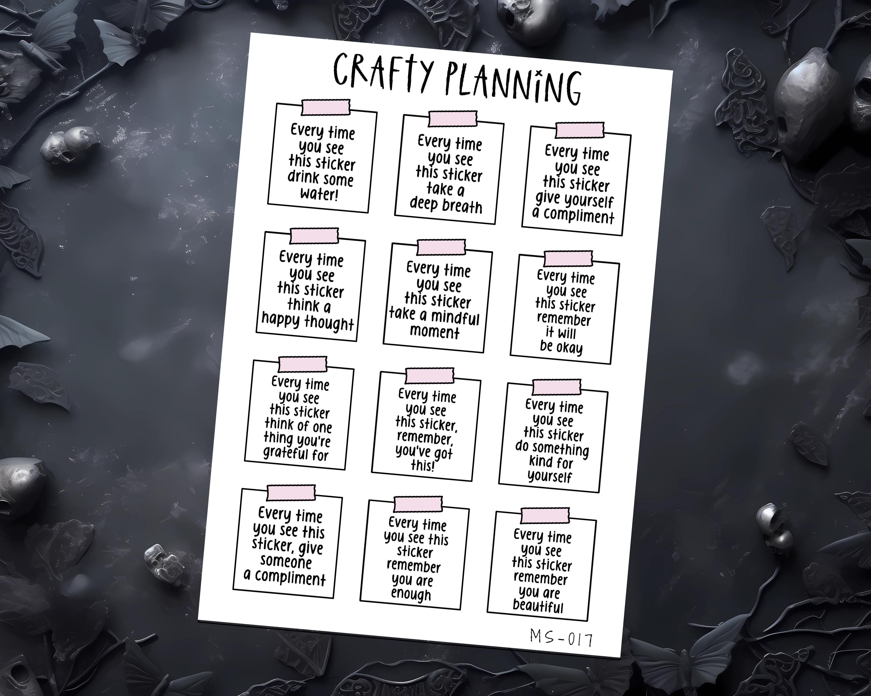 Positivity Sticker Sheet – Self Care Planner Stickers | Motivational Journal Decals